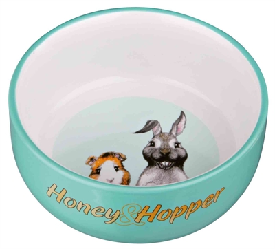 Trixie Voerbak Honey & Hopper Keramiek 11 CM 250 ML 4 ST Assorti