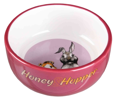 Trixie Voerbak Honey & Hopper Keramiek 11 CM 250 ML 4 ST Assorti
