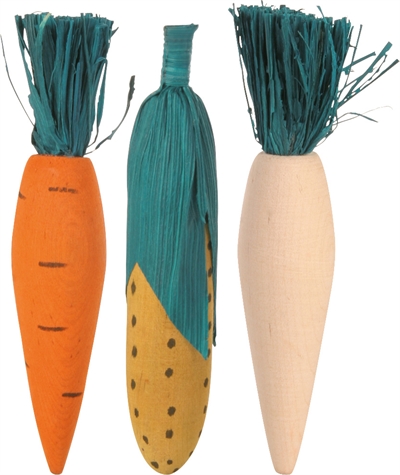 Trixie Set Knabbelhout Hout/Stro 10 cm 4x3 st voor knaagdieren