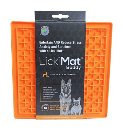 Lickimat Buddy Oranje 20x20 cm - Hondenspeelgoed voor beloningen