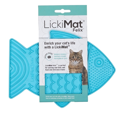Lickimat Kat Felix Turquoise 22 cm - Kattenspeelgoed voor beloningen