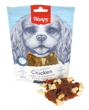 Wanpy Oven-roasted Chicken Jerky met Calcium Bone Twists 100 GR