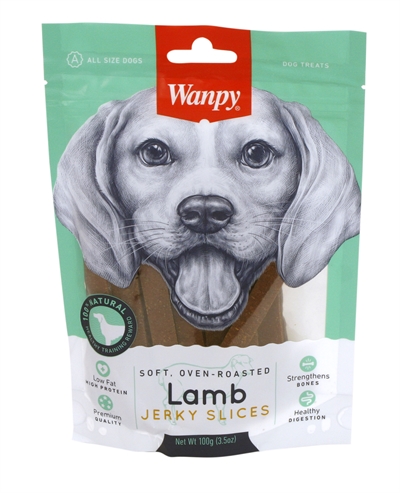 Wanpy Lam Jerky Plakjes 100 GR voor Honden