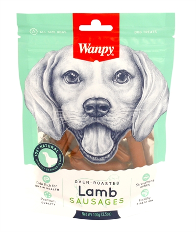 Wanpy Oven-roasted Lamsworstjes 100 GR hondensnack