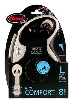 Flexi Rollijn New Comfort Tape Zwart L 8 Mtr