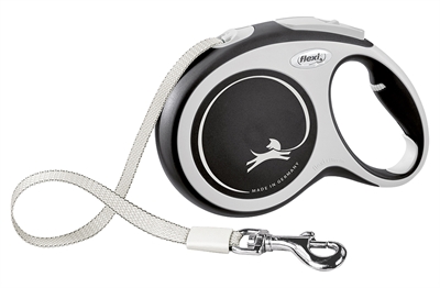 Flexi Rollijn New Comfort Tape Zwart L 8 Mtr