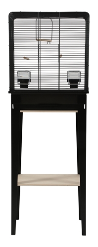 Zolux Vogelkooi Chic Loft Zwart 124x44,5x28 cm met Meubel