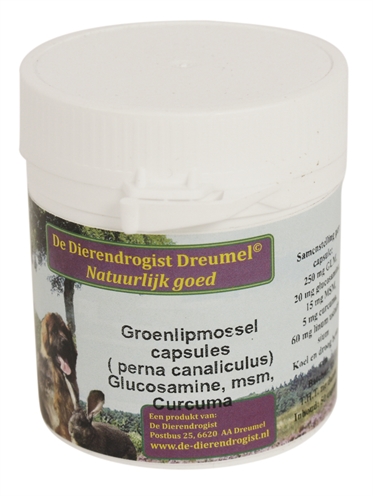 Dierendrogist Groenlipmossel Met Glucosamine / Msm / Curcuma 50 ST