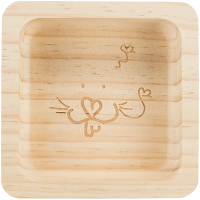 Trixie Houten Voerbak Cavia/Chinchilla 11x11 cm 190 ml 4 st