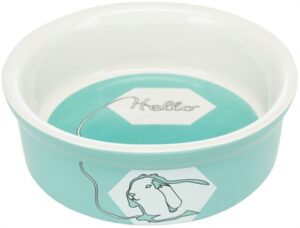 Trixie Voerbak / Waterbak Keramiek Strip Konijn Assorti 11 CM 4ST