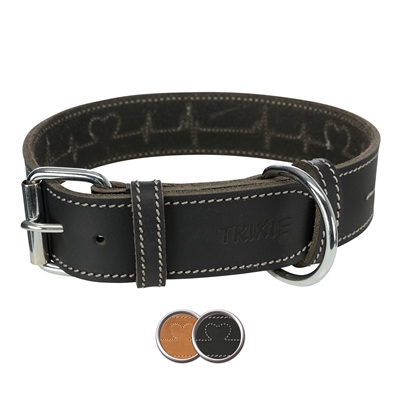 Trixie Halsband Hond Vetleer Heartbeat Zwart 55-65x4 cm