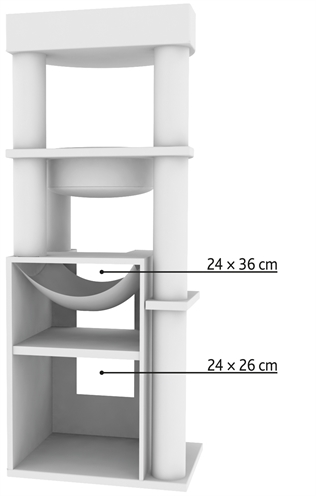 Trixie Krabpaal XXL Leandro Grijs 63x50x163 cm voor katten
