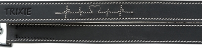Trixie Hondenriem Rustic Vetleer Verstelbaar 200x2 cm Zwart