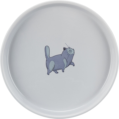 Trixie Keramische Voerbak Kattenprint Grijs 23 cm 600 ml