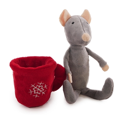 Rosewood Muis in Theekopje Pluche 17x13x6 cm met kattenkruid