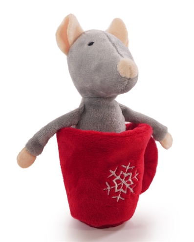 Rosewood Muis in Theekopje Pluche 17x13x6 cm met kattenkruid