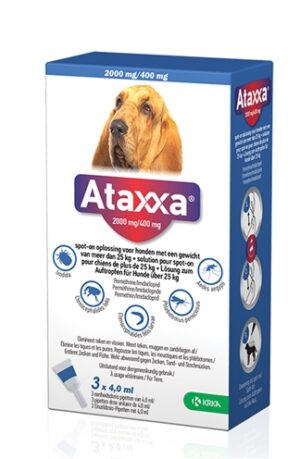 Krka Ataxxa Spot On Hond >25 KG 2000 Mg/400 Mg 3 Pip