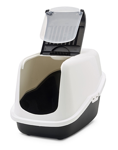 Savic Kattenbak Nestor Wit/Zwart 56x39x38,5 cm met topopening
