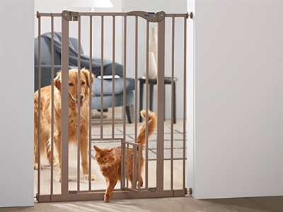 Savic Dog Barrier Afsluithek met Kleine Deur 74-84x107 CM Grijs