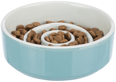 Trixie Slowfeeding Voerbak Keramiek 17x17 cm 900 ml Grijs/Blauw