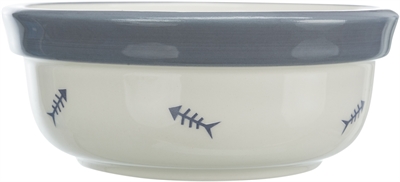 Trixie Keramische Voer- en Drinkbak 12 cm 300 ml Wit/Blauwgrijs 4 st