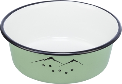 Trixie Voerbak Drinkbak Emaille/RVS Groen 12 cm 300 ml 4 st