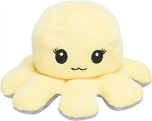 Trixie Omkeerbare Pluche Octopus Grijs/Geel 19 CM