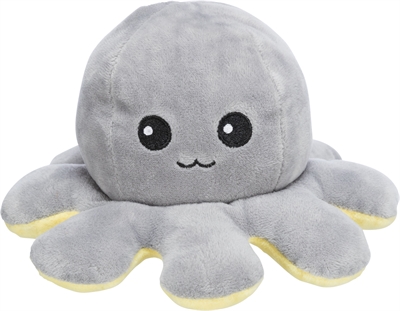 Trixie Omkeerbare Pluche Octopus Grijs/Geel 19 CM