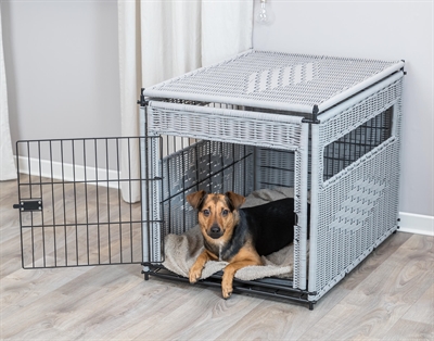 Trixie Bench Homekennel Polyrotan 58x77x60 cm Lichtgrijs