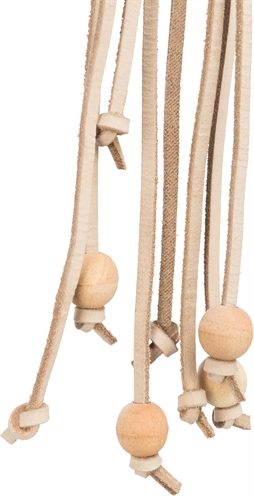 Trixie Vogel Speelgoed Veters Leer met Houten Kralen 50 cm