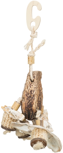 Trixie Natuurspeelgoed Vogel Mahonie/Schelpen 26 cm
