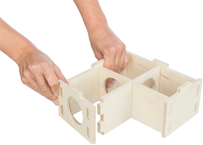 Trixie Knaagdierhuis 3 Kamers Hout 25x25x10 cm