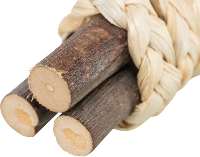 Trixie Houten Sticks Met Stro 15x3 cm 4 st voor knaagdieren