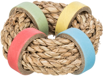 Trixie Zeegras Ring met Papieren Ringen 8x8 cm voor Knaagdieren