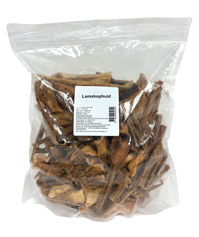 Petsnack Lamskophuid 1 KG Kauwsnack voor Honden