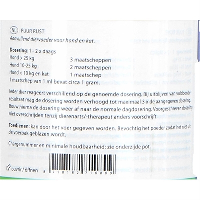 Puur Natuur Tranquil Hond en Kat 75 GR - Voedingssupplement voor rust