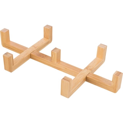 Trixie Voer- en Drinkbak Set Keramiek Grijs/Hout 31x16x6 cm 2x300 ml