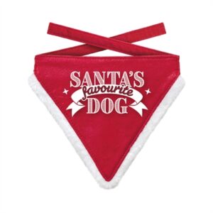 Plenty Gifts Kerst Bandana Santa's Favourite Dog Rood 18-22 CM