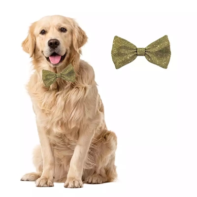 Plenty Gifts Kerst Vlinderstrik Glitter Goud 6x12,5 CM voor Hond