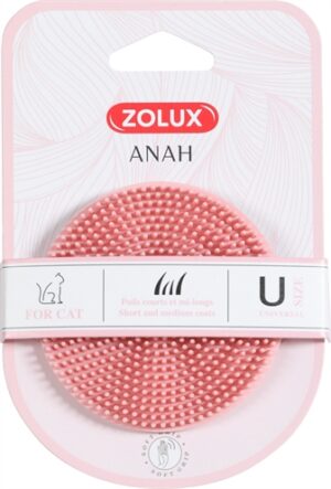 Zolux Anah Borstel Rond Rubber Roze 7,5x7,5x3 CM
