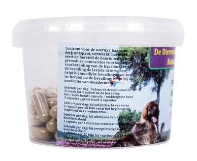 Dierendrogist Frambozenblad Capsules 400 Mg 100 St voor honden en katten