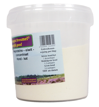Dierendrogist Weiproteïne Concentraat Hond/Kat 400 GR