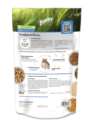Bunny Nature Dwerghamsterdroom Expert 500 GR - Droogvoer