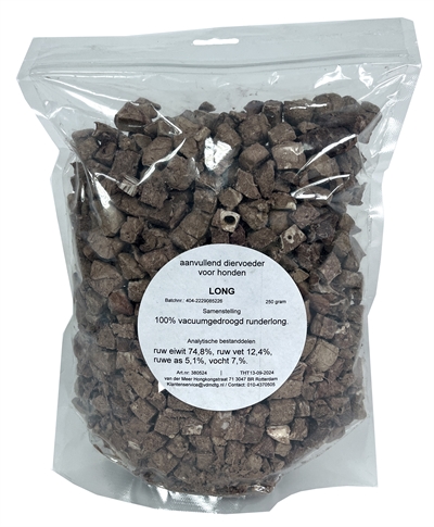 Petsnack Superdry Long 250 GR - Gedroogde runderlong snack voor honden