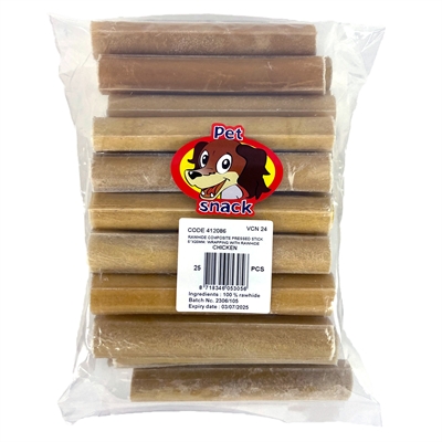 Petsnack Geperste Staaf Met Kip 5 Inch 25 Stuks