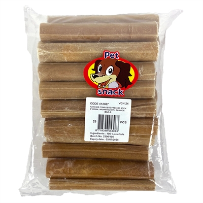 Petsnack Geperste Rundstaaf 5 Inch 25 Stuks