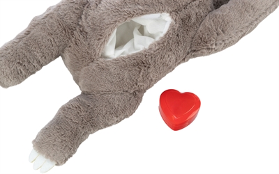 Trixie Pluche Luiaard met Hartslag voor Puppy 34 cm