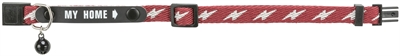 Trixie Kattenhalsband My Home Rood 4 ST met adreslabel en belletje