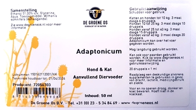De Groene Os Adaptonicum Hond/Kat 50 ML Supplement