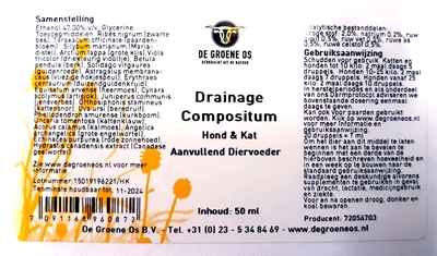 De Groene Os Drainage Compositum 50 ML voor Hond/Kat
